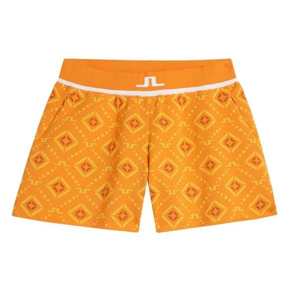 J. Lindeberg NWT Emmie Orange Diamond Knit shorts Sz Small - Picture 1 of 11